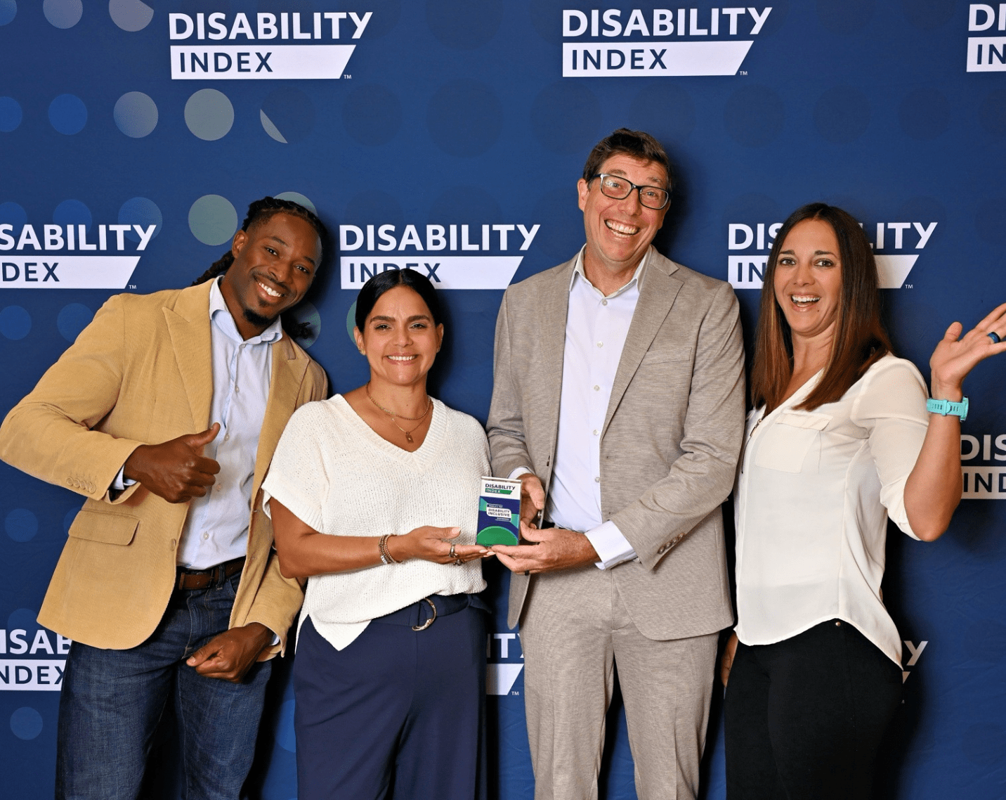 From left to right:  Jonathan Sterling – Manager of Inclusive Sourcing  Mercedes Rodriguez – Director of Inclusive Sourcing  Brent Wustman – General Manager  Emily Arch – Sr. HR Manager
